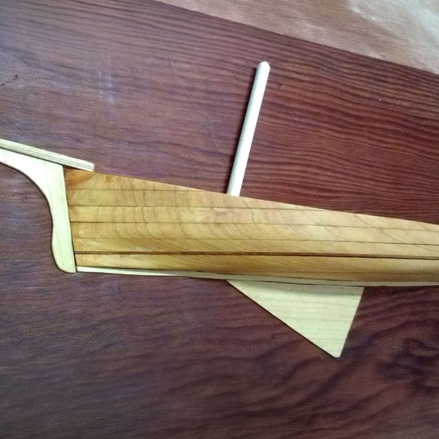 log canoe model on display at the museum